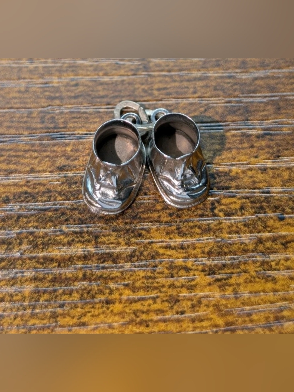 Vintage Silver B Beau Sterling Pair Baby Shoe Booties Small Charm Collectible - Picture 7 of 16
